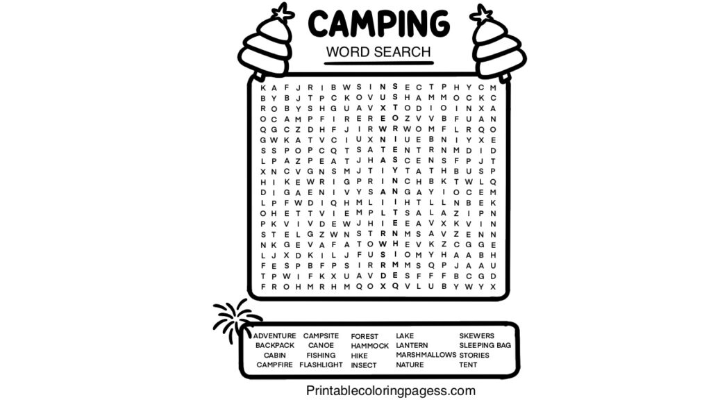 Camping Word Searches Camping Word Searches