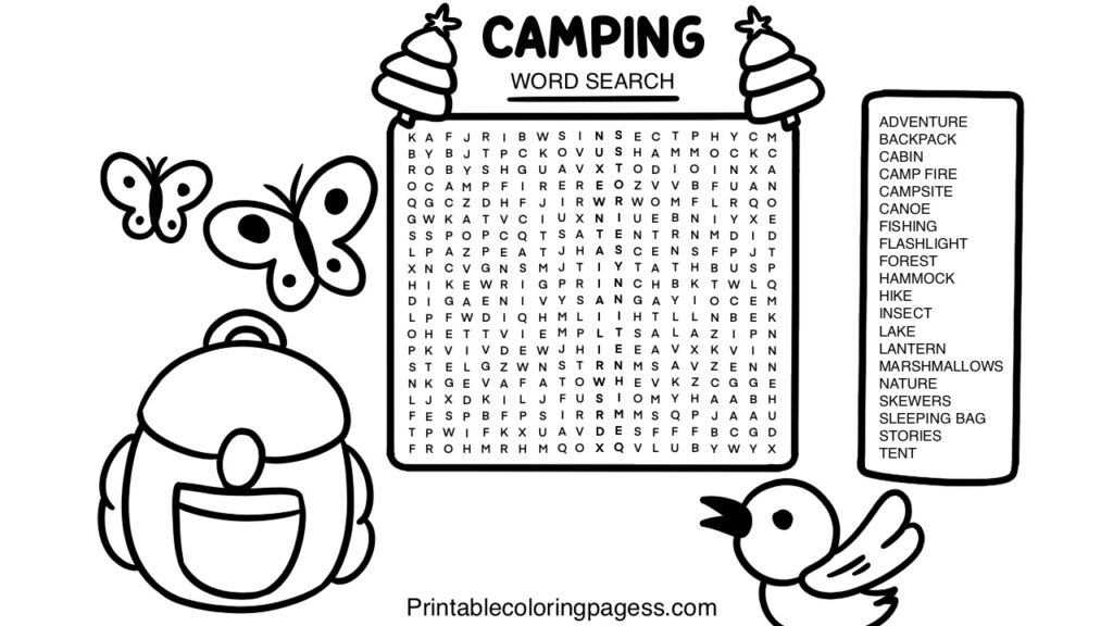 Camping Word Searches Camping Word Searches