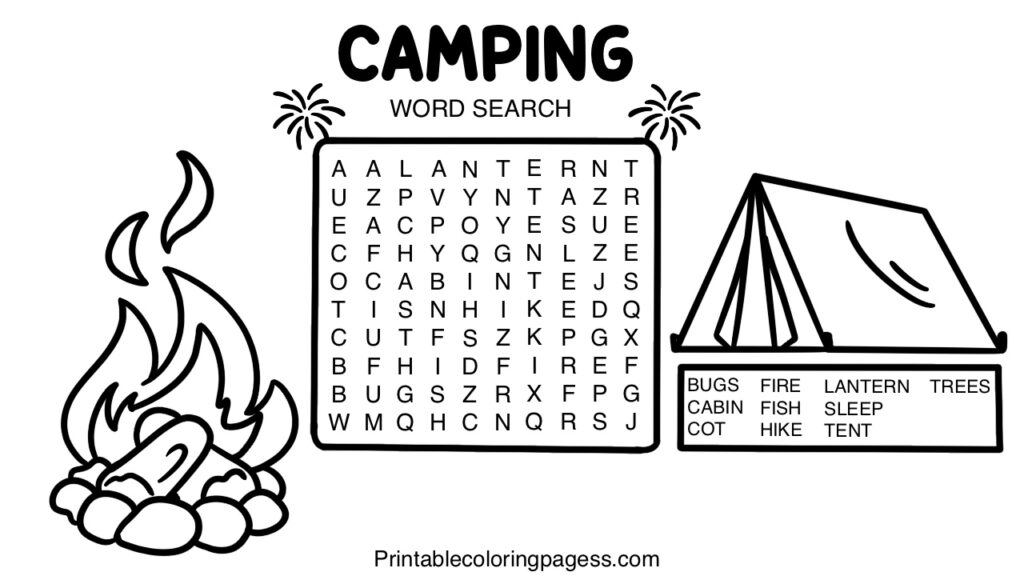 Camping Word Searches Camping Word Searches