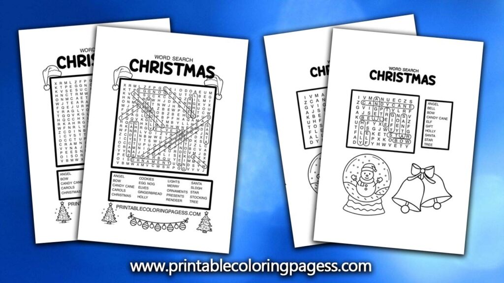 Christmas Word Search: Free Printable PDF for Kids Christmas Word Search