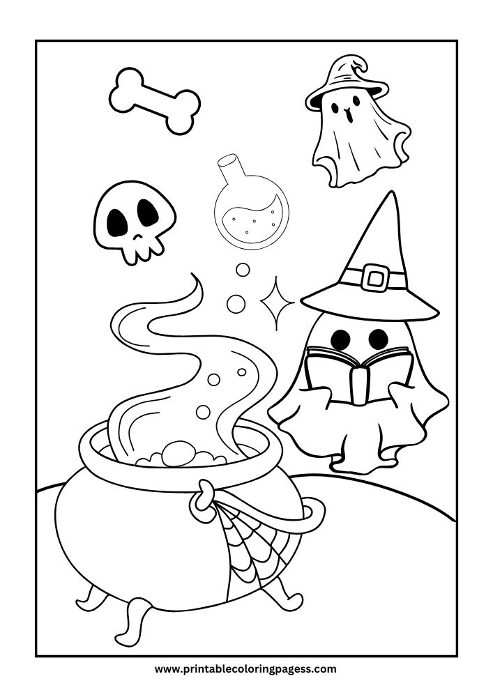Cute Ghost Coloring Pages (Free Printable PDFs) Ghost Coloring Pages